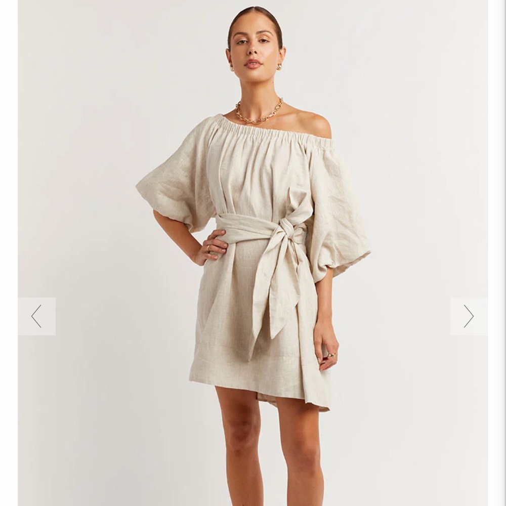 Dissh pip natural linen dress